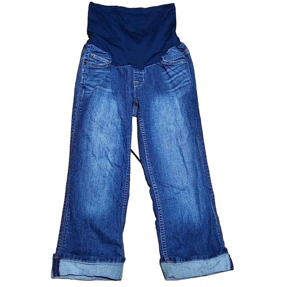 A Pea in the Pod 7 For all Mankind Maternity Jeans Denim Medium Dark Wash Capri